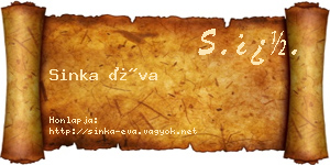 Sinka Éva névjegykártya