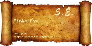 Sinka Éva névjegykártya